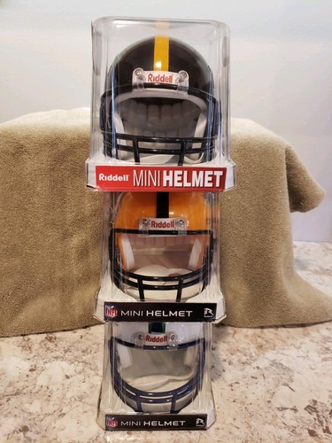 Riddell NFL Super Bowl 43  Steelers Champs & Roethlisberger Mini-Helmets 3-lot
