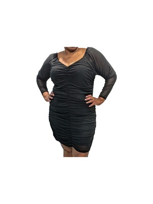 

Женское вечернее мини-платье JOLIE - JOY черного цвета на подкладке с длинными рукавами плюс, Черный