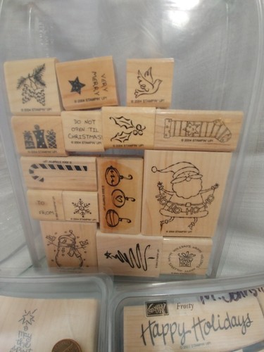 4 Stampin Up Christmas Holiday Wishes Spirit Tag Frosty Stamp Sets Lot Retired
