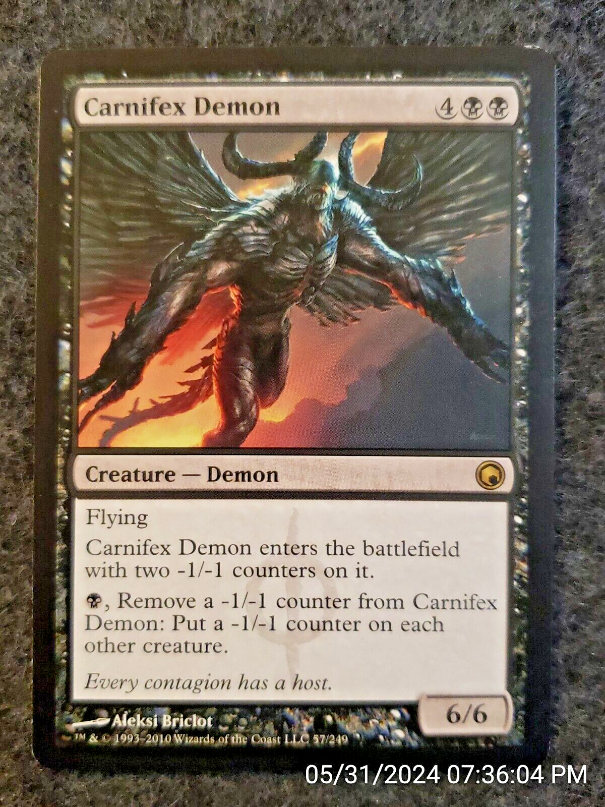 Carnifex Demon Scars of Mirrodin NM Black Rare MAGIC GATHERING
