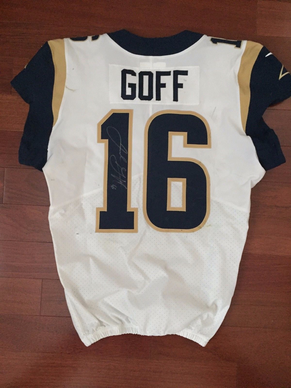 Jared Goff Game Worn Autographed Rams Jersey, Photo-matched