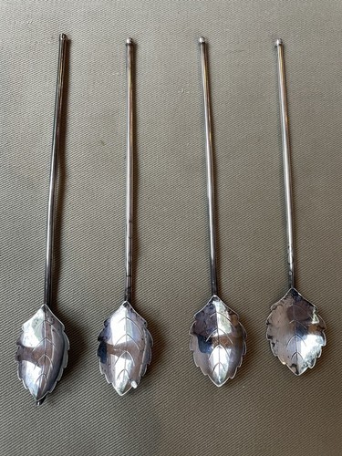 Set of 4 S&F 297 Denmark 8” Silver Plate Mint Julip Stir