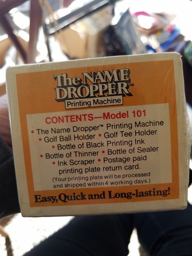 THE NAME DROPPER GOLF BALL GOLF TEE PRINTER DENNCO NEW SHRINK-WRAP OLD STOCK