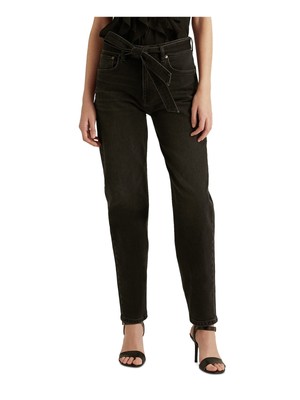 

LAUREN RALPH LAUREN Женские черные прямые джинсы с завязками на молнии, Черный, 200871610001