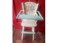 vintage wooden doll high chair