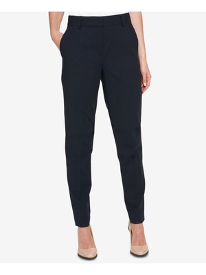 

Женские рабочие узкие брюки темно-синего цвета с карманами и молнией DKNY, Navy, W3312EYA