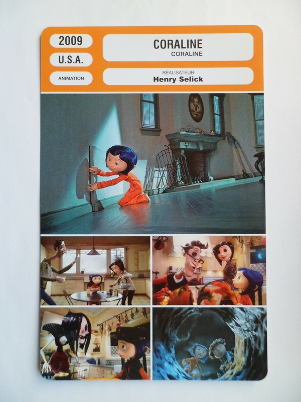 Carte Fiche Cinema 2009 Coraline Henry Selick Dakota Fanning Teri Hatcher Jennif