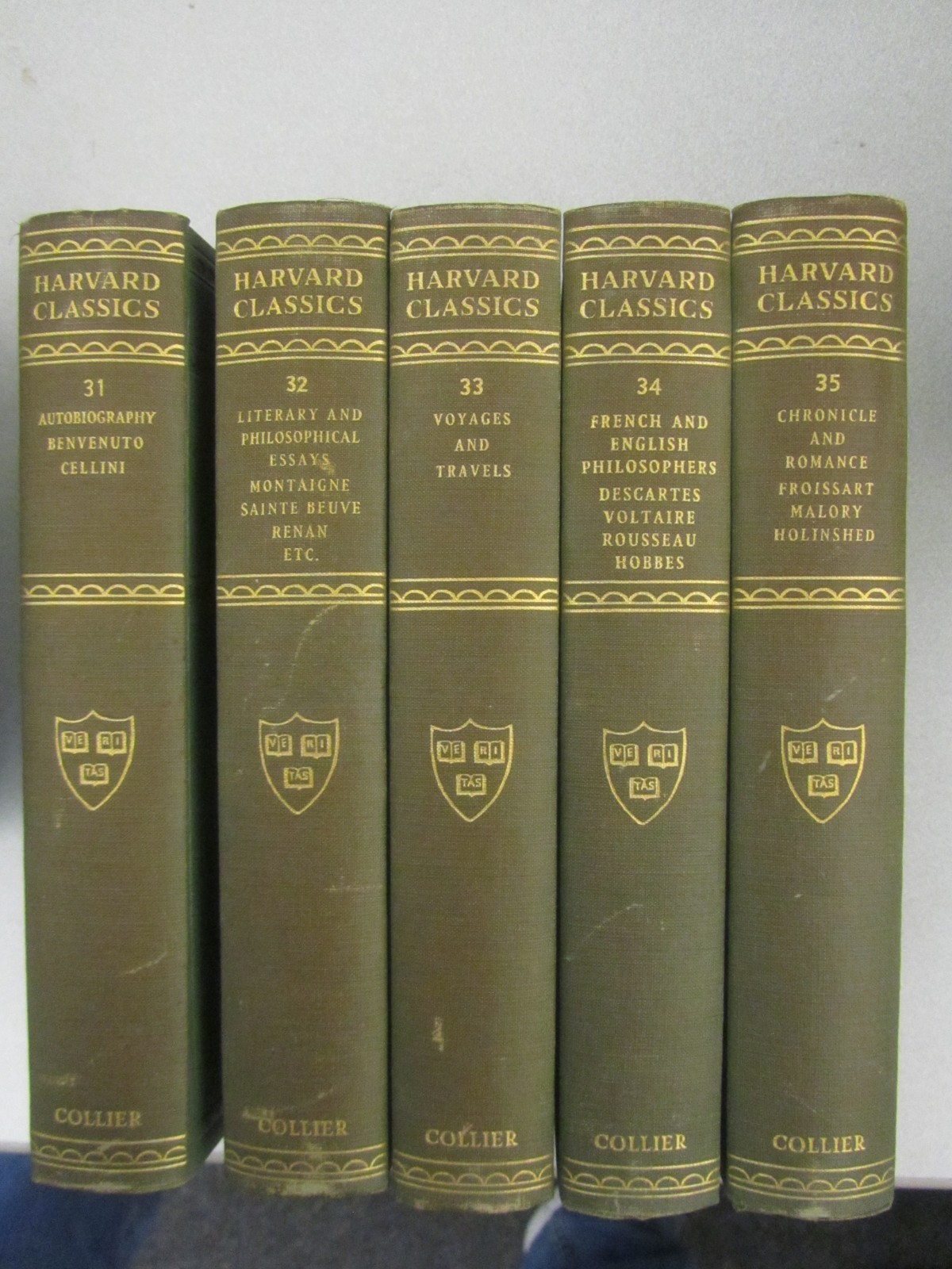HARVARD CLASSICS 46 Green Volumes of DR. ELIOT'S 5 FOOT SHELF OF BOOKS 1909-1910