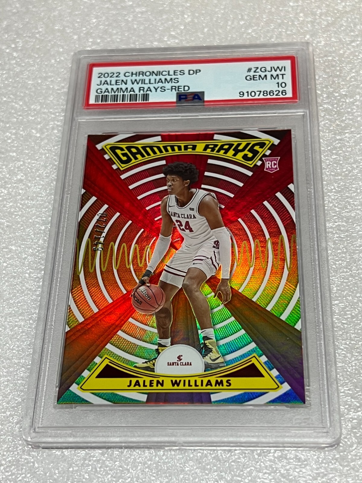 ラピsec＋psa10 2022 Select Jalen Williams RC Gamma Rays Chronicles DP Red