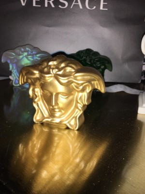 VERSACE GOLD MEDUSA  CRYSTAL PAPERWEIGHT ORNAMENT NEW ESTATE SALE NOW