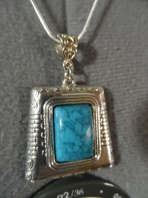 New Turquoise Charm Pendant & 22