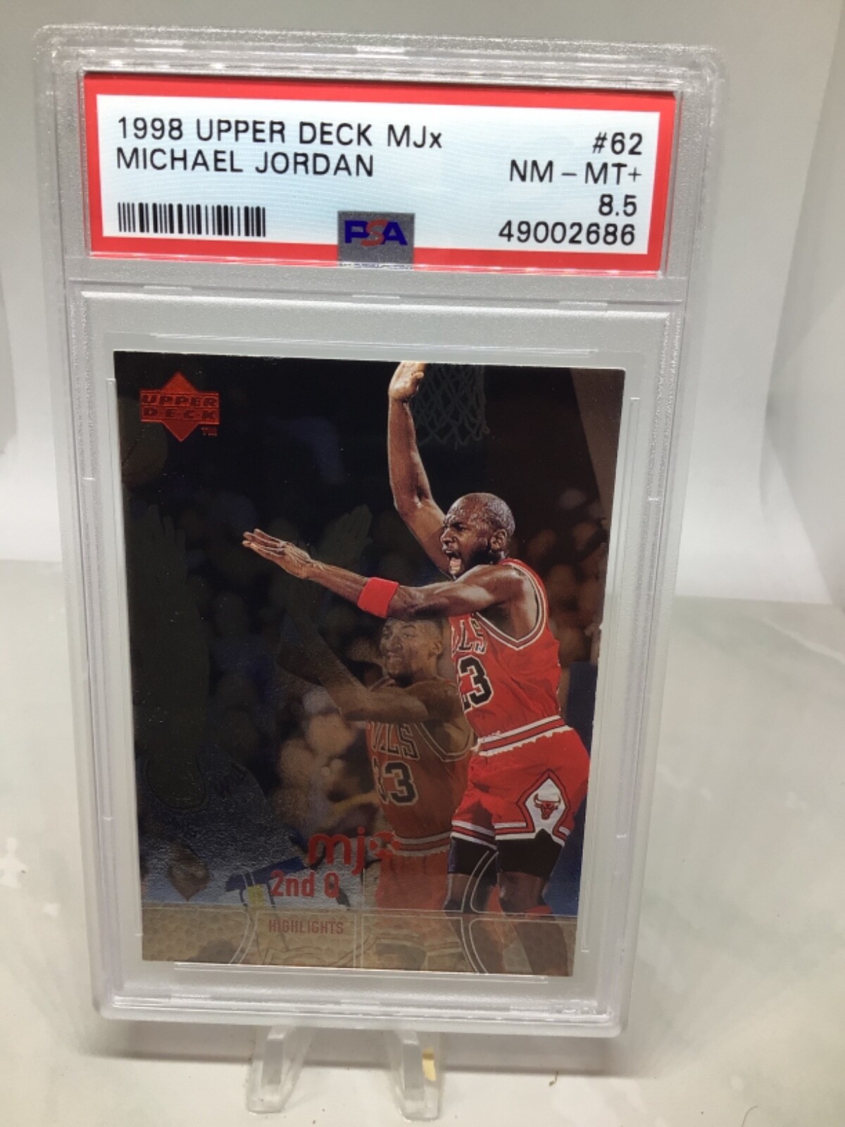 1998レア/100枚限定PSA MICHAEL JORDAN MJx LIVE 1998 Upper Deck MJX #62 Michael Jordan PSA 8.5 (4 in all