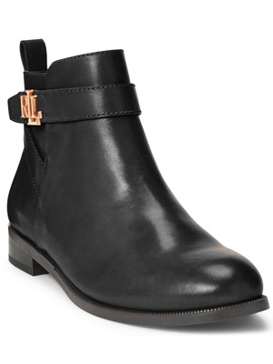 

LAUREN RALPH LAUREN Женские черные кожаные ботильоны Bonne Toe на блочном каблуке 7,5 B, Черный, 802806955001