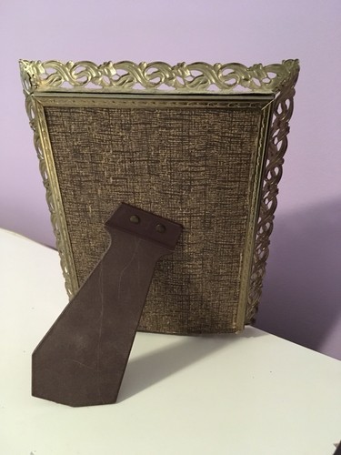 Vintage Metal Filigree Picture Frame 5x7 Photo Tulips