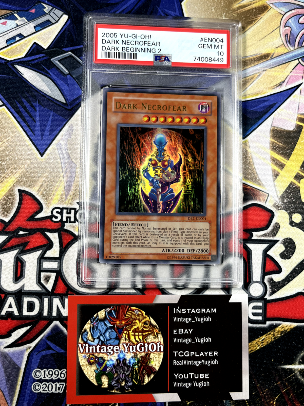 Yugioh PSA 10 Dark Necrofear DB2-EN004 Ultra Rare | eBay
