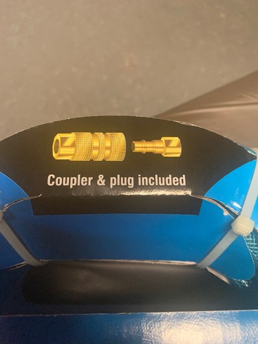 GRIP RITE 1/4” X 50' GRIP RITE Polyurethane AIR HOSE, Brass Coupler & Plug