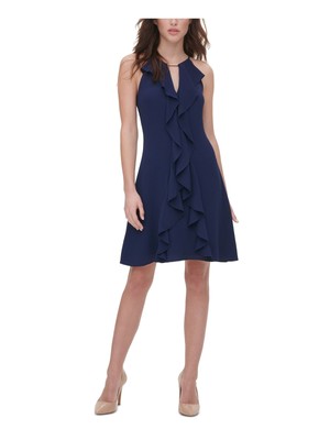 

KENSIE DRESSES Женское короткое платье из твердой ткани темно-синего цвета на золотистой подкладке для юниоров, Navy