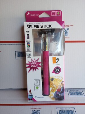 Selfie Stick Portable 43 Inch Android Or iPhone W/ Selfie Button W/ Device Mount
