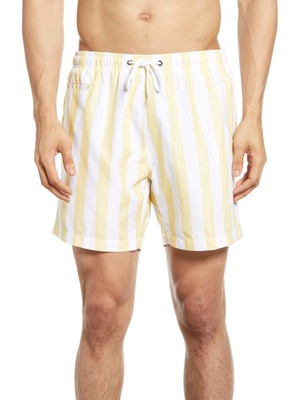 

TRUNKS Мужские шорты в желтую полоску, Желтый, TS001-86