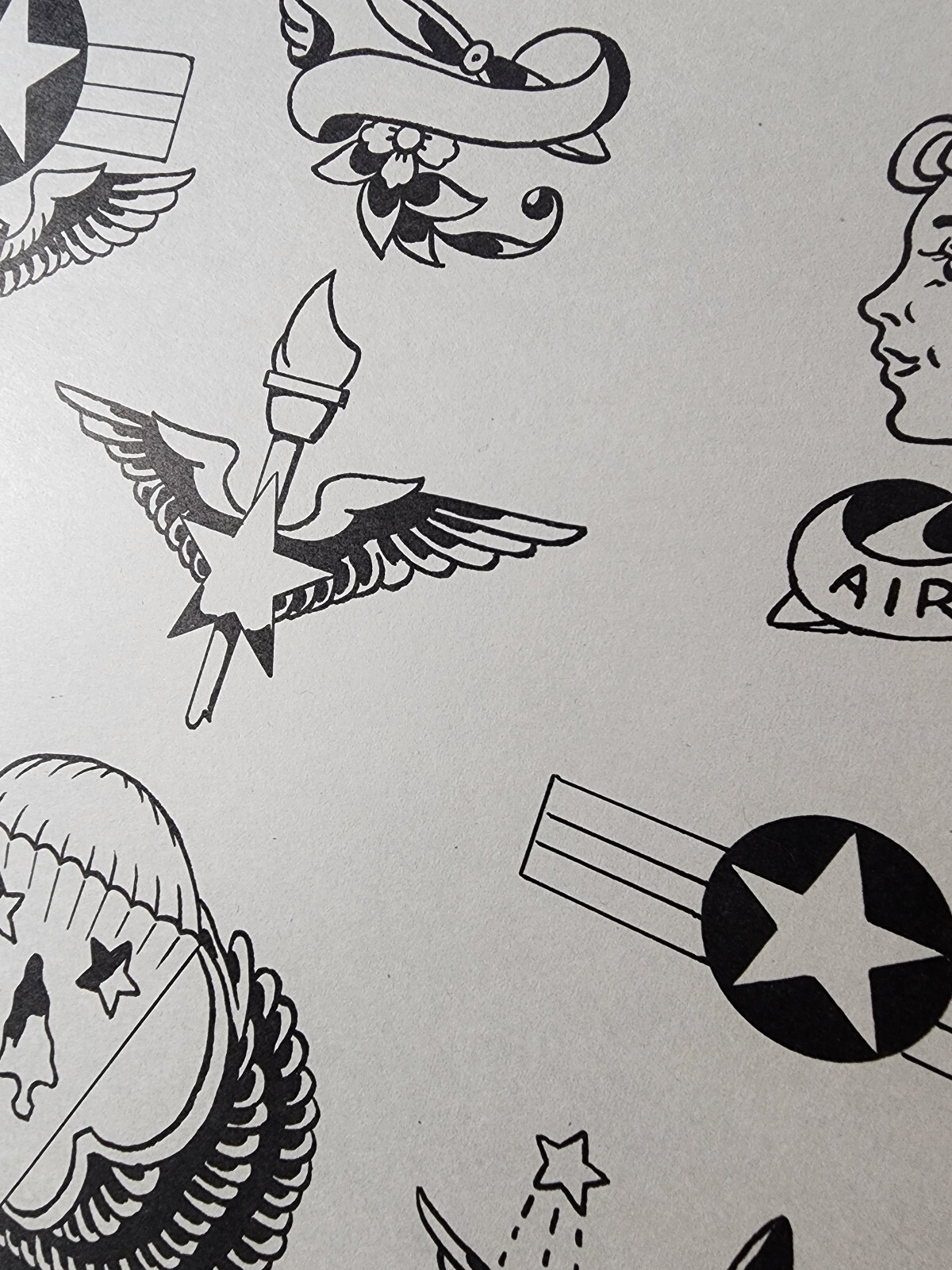 RARE Milton Zeis Traditional Vintage Tattoo Flash Sheet USAF RARE Milton Zeis Traditional Vintage Tattoo Flash Sheet USAF