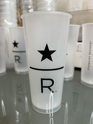 Starbucks Reserve Frosted Plastic Grande Reusable Cup New 16oz No Lid