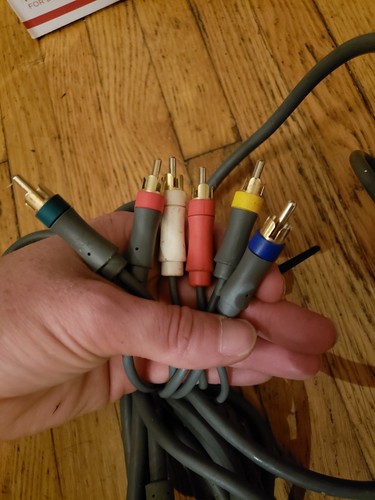 OEM XBox 360 S 360 Slim Power Supply & HD AV Component Cable Hookup Connections