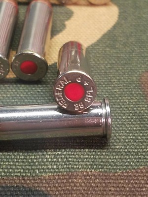 38 SPECIAL SNAP CAPS  SET OF 10, NICKEL+RED, REAL 125gr WEIGHT!!!