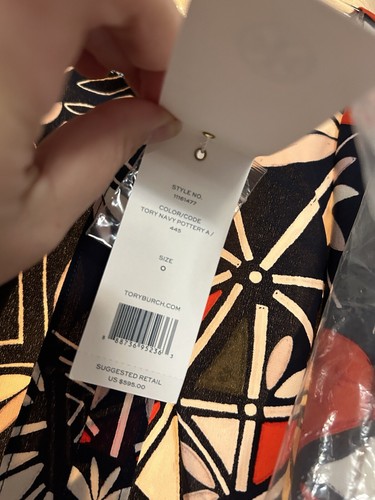Pre-owned Tory Burch Acoma Pottery Silk Wrap Midi Dress Sz 0 $595 Msrp In Red