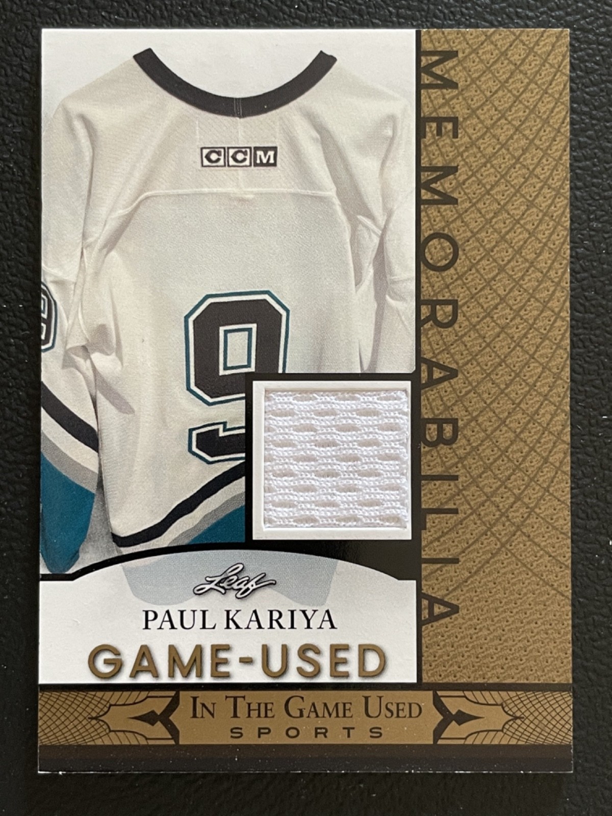 2024 Leaf In The Game Used Memorabilia Gold Paul Kariya Jersey