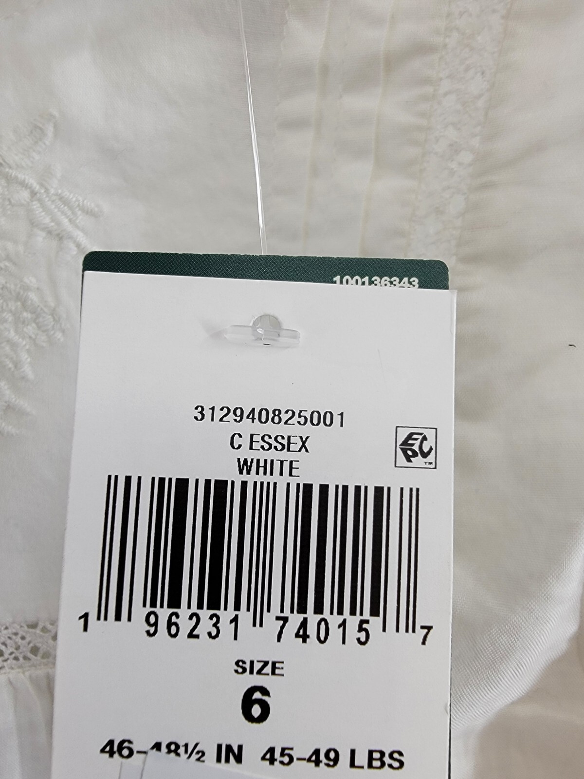 Ralph Lauren Embroidered Voile Top Girls' 6 White Collared Ruffled Button Back - Picture 17 of 17