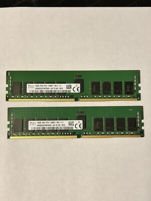 32GB HYNIX HMA82GR7MFR4N-UH 2x16GB 1RX4 DDR4 PC4-2400T-RC1-11 SERVER MEMORY ECC