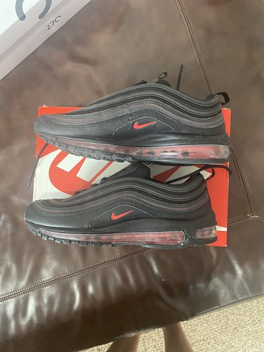 nike air max 97 all black with red tick