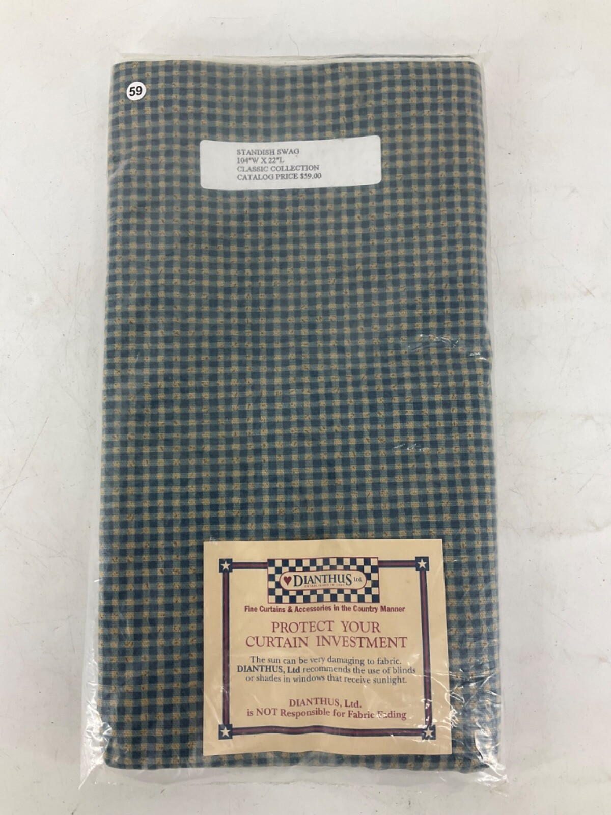 Vintage Dianthus Country Classic Standish Swag Valance 104"W x 22" L