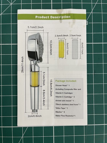 shower head with Vitamin C filter And cartridge