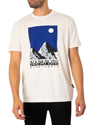 

Мужская футболка Napapijri S-Telemark, белая, Белый, NP0A4HRCN1A1