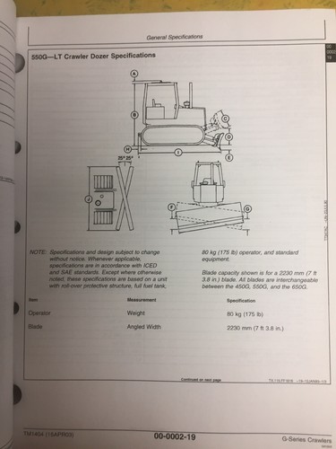 JOHN DEERE 450G 455G 550G 555G 650G DOZER TECHNICAL SERVICE REPAIR MANUAL TM1404