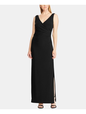 

RALPH LAUREN Женское черное платье-футляр макси без рукавов с V-образным вырезом Размер, Черный