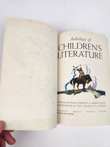 1940  ANTHOLOGY OF CHILDREN'S LITERATURE NC Wyeth Hardcover, DJ Johnson Scott 