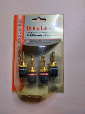 Monster Cable Quick Lock banana plug speaker cable terminator 24k gold plated