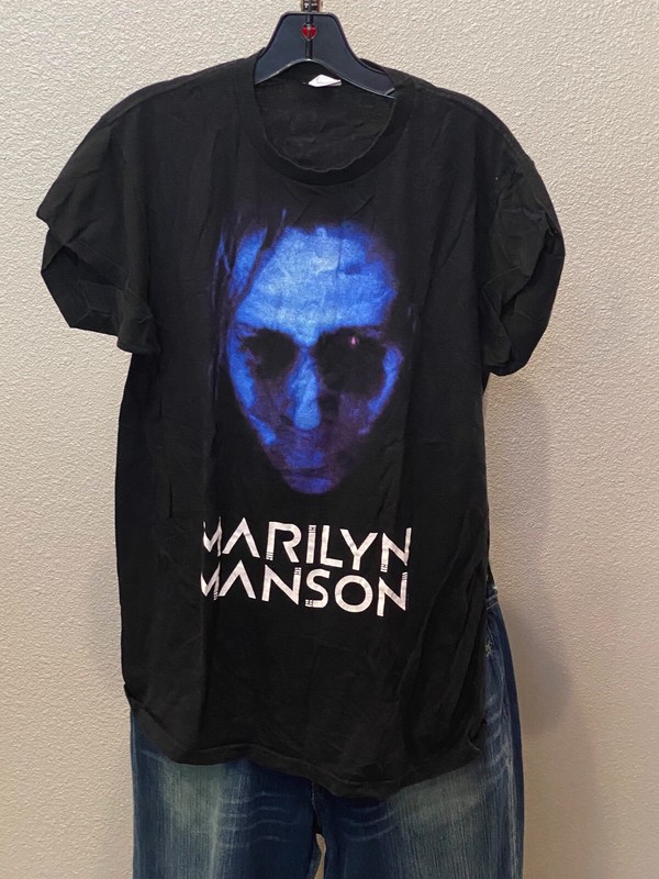 Vintage Marilyn Manson Logo Back Panel TEE T SHIRT Large L | eBay