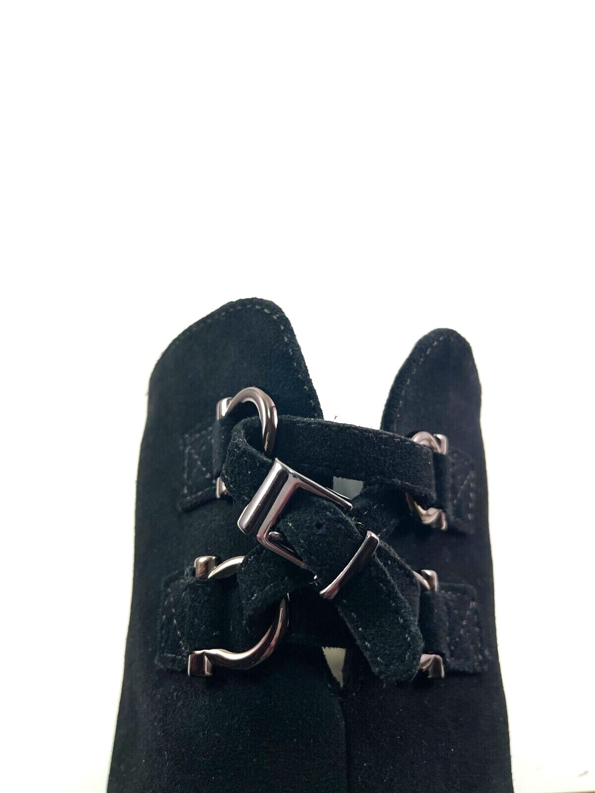 Pre-owned Bonavi 1017h09 Black Suede Leather Over The Knee Block Heel Winter Boot