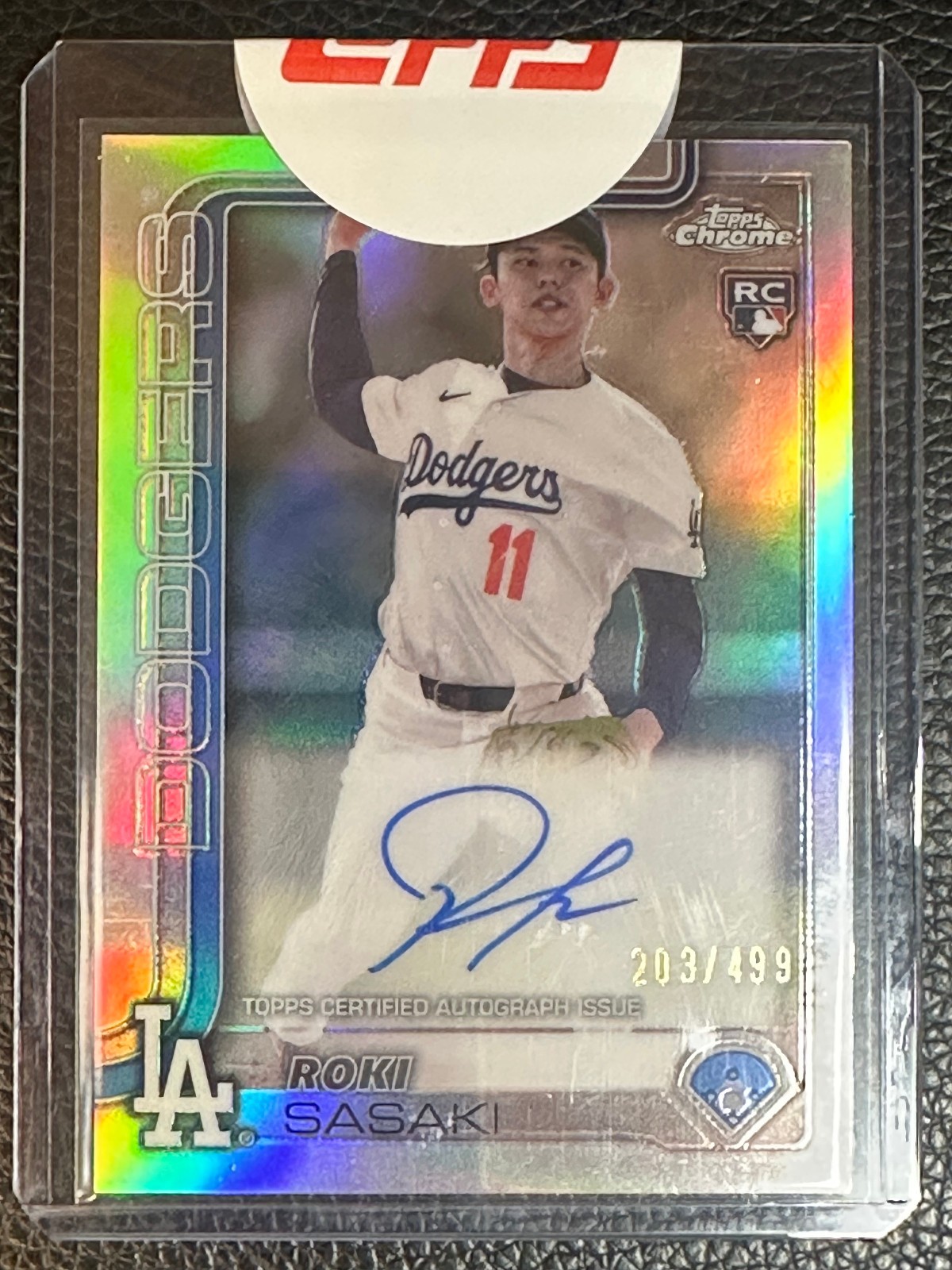 2025 Topps Chrome Refractor Roki Sasaki 203/499 Auto RC Rookie