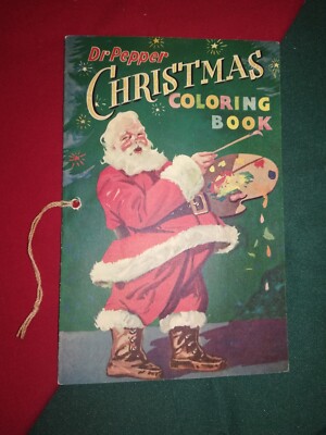 Vtg 1954 DR PEPPER CHRISTMAS COLORING BOOK Unused Uncolored Rare Collectable DP
