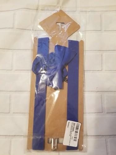 NEW Clip On Suspenders with Bow Tie JIERKU Kids Toddler Royal Blue Leather