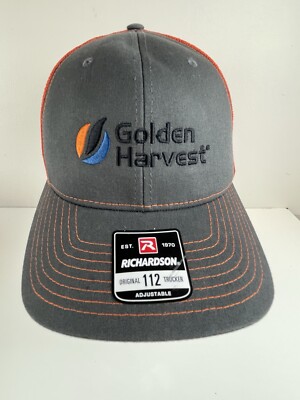 Golden Harvest Hat New Richardson 112 Trucker Snapback Cap - Embroidered Logo