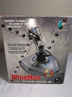 1999 Logitech Wingman Extreme Digital 3D Joystick in Orig Box w/Papers & CD Rom