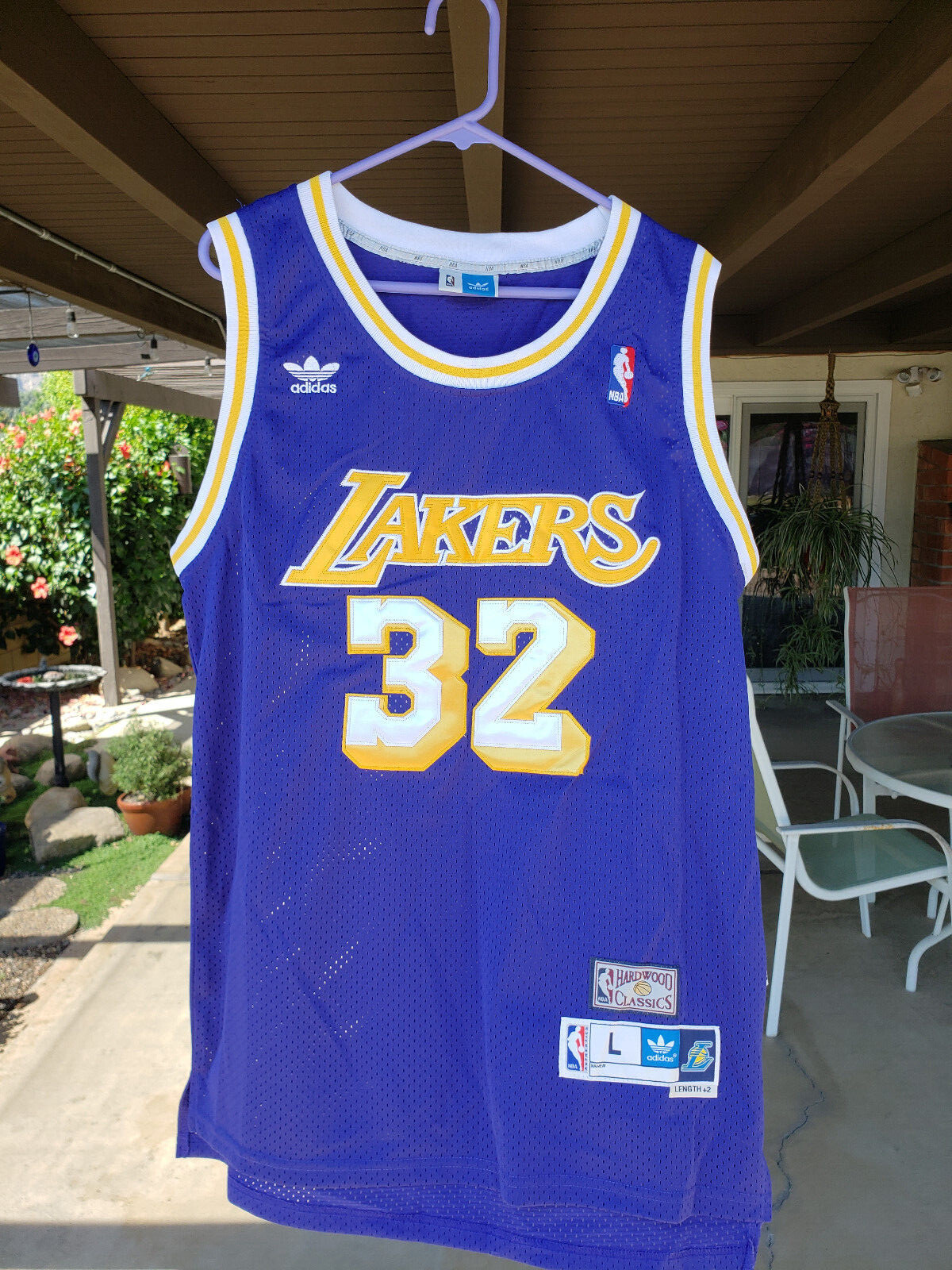 Size L Adidas Magic Johnson Lakers Hardwood Classics