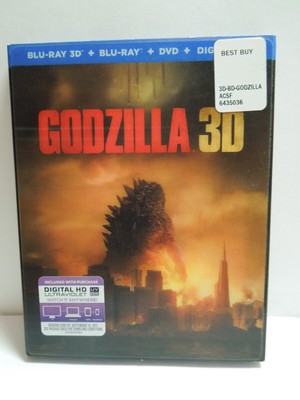 Godzilla (Blu-ray, 3D, DVD, 2014) Aaron Taylor-Johnson, Ken Watanabe, PG-13