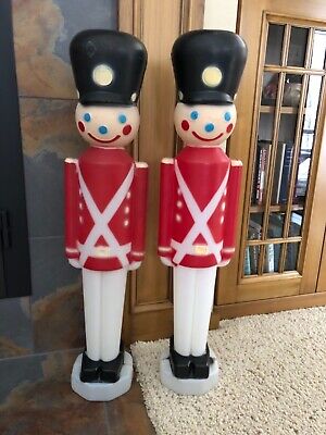 2 Vintage 31” Empire Toy Soldiers Blow Molds No Cord or Light