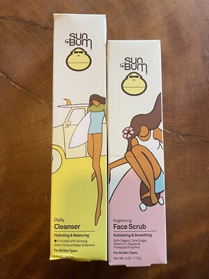 Sun Bum Face Scrub and Daily Cleanser Both New In Box